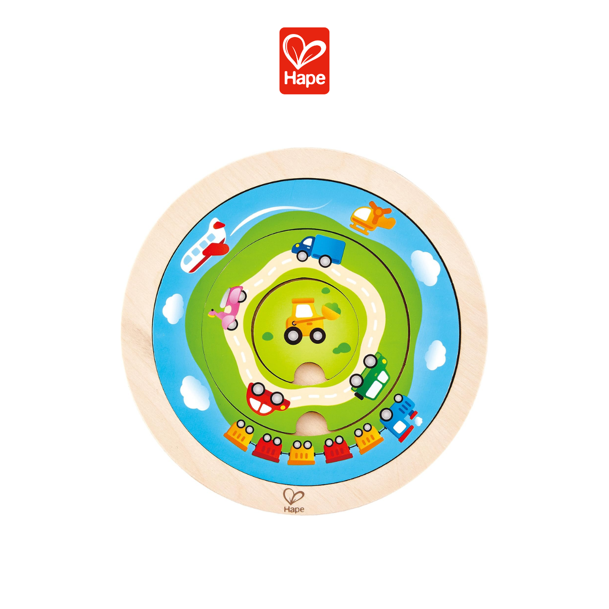 Đồ chơi xếp hình vòng xoay giao thông HAPE