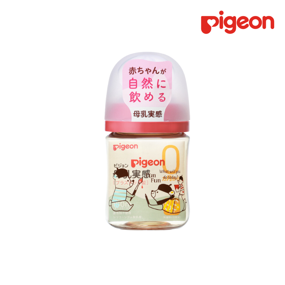 Bình sữa Pigeon PPSU Plus Wn3 phiên bản Nhật 160ml, Hình Gấu