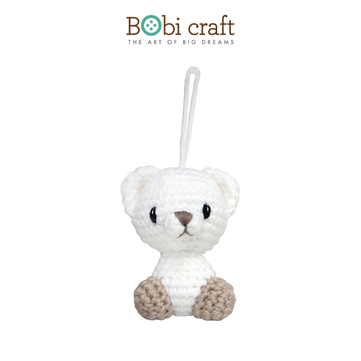 Thú bông len Bobicraft Gấu Trắng treo - Tiny Lizzie