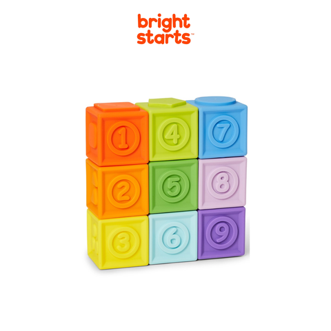  Đồ chơi xếp chồng khối hình vuông nhiều màu Bright Starts 