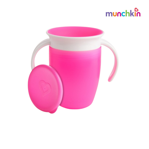  Cốc tập uống 360 độ Munchkin có nắp 207ml (Hồng) 