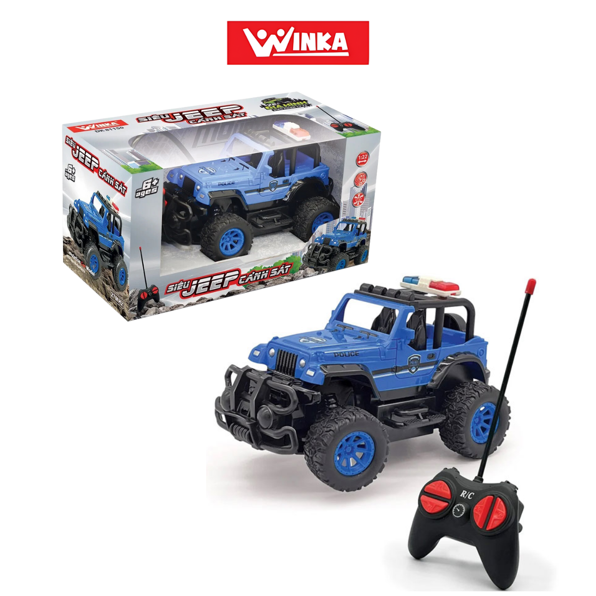 Siêu Jeep cảnh sát điều khiển từ xa (Pin sạc USB) Winka