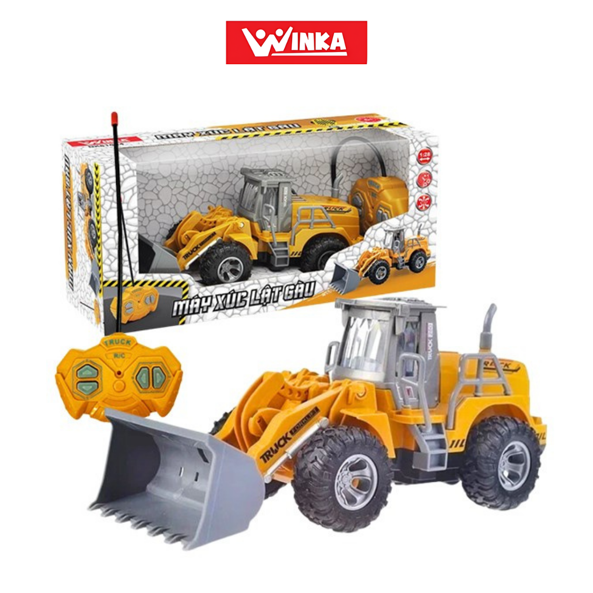 Xe Máy xúc lật gầu điều khiển từ xa Winka