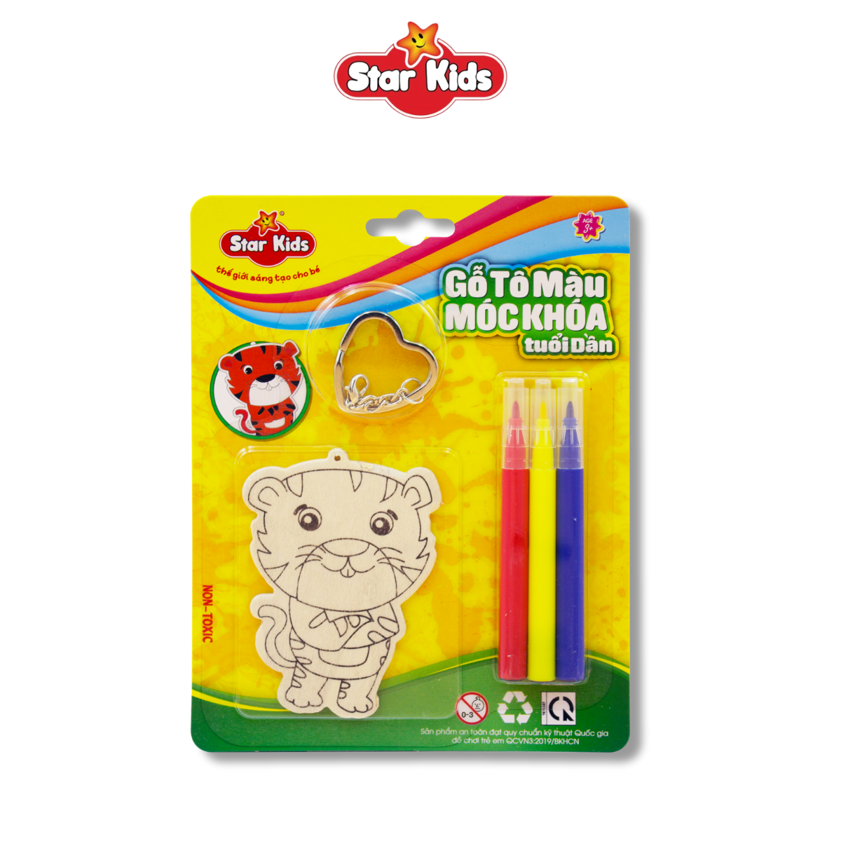 Gỗ tô màu móc khóa tuổi Dần Star Kids