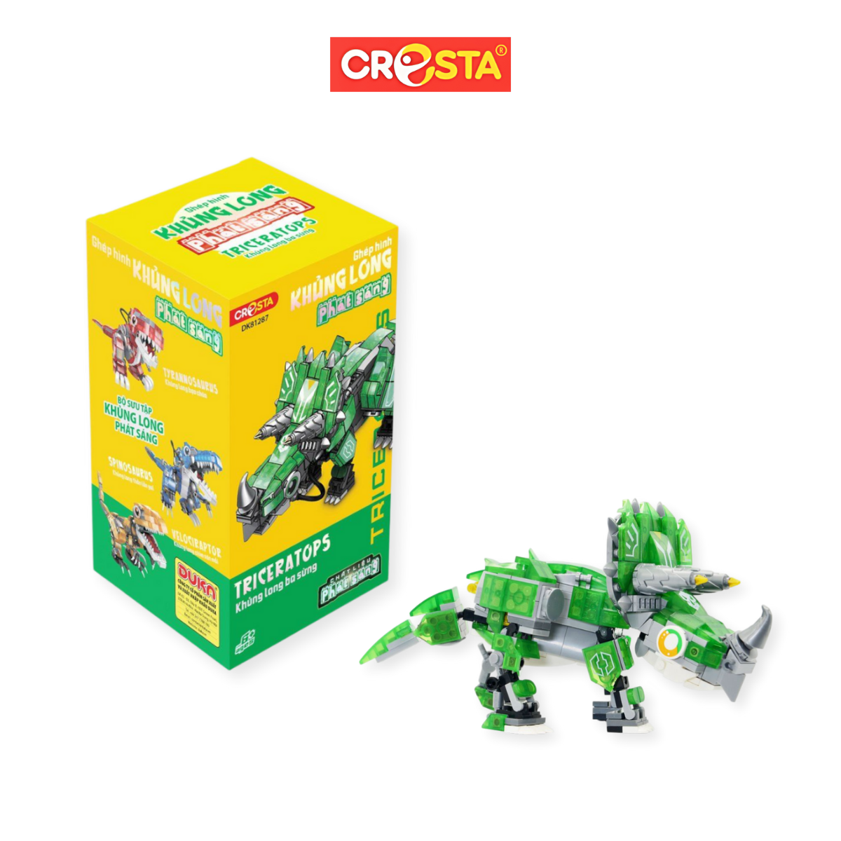 Ghép hình khủng long phát sáng - Khủng long ba sừng Cresta
