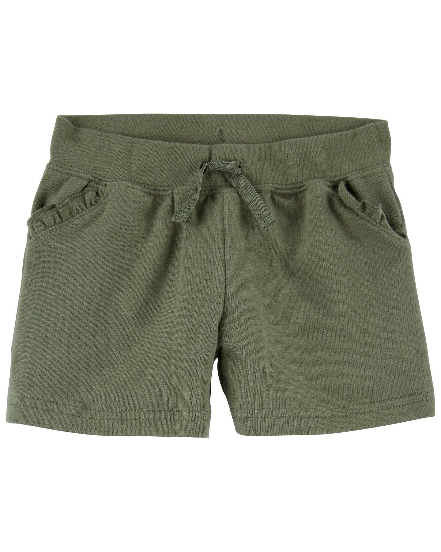 Quần Ngắn Bé Gái Xanh Rêu Túi Nhún Bèo Carter's 0-24M