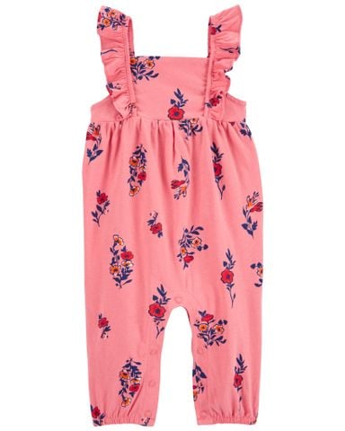  Jumpsuit Liền Quần Dài Bé Gái Màu Hồng Hình Hoa Carter's 0-24M 