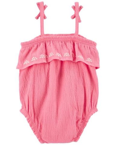  Bodysuit 2 Dây Liền Quần Bé Gái Màu Hồng Carter's 0-24M 