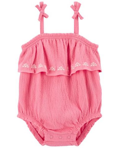  Bodysuit 2 Dây Liền Quần Bé Gái Màu Hồng Carter's 0-24M 