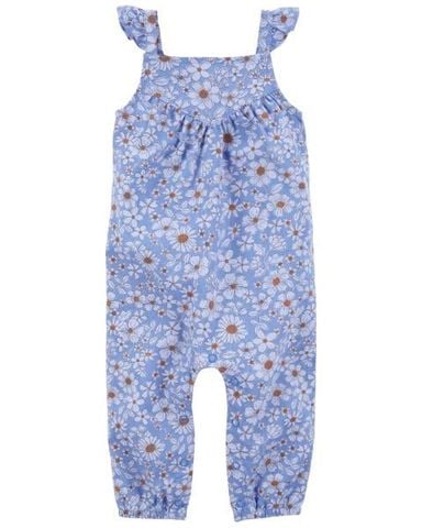  Bodysuit Liền Quần Dài Bé Gái Màu Xanh Dương Hình Hoa Carter's 0-24M 