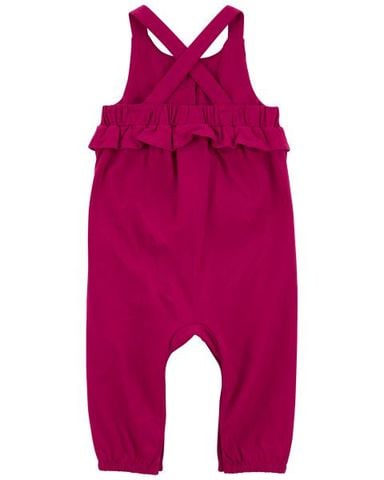  Bodysuit Liền Quần Dài Bé Gái Màu Hồng Sen Nhấn Bèo Carter's 0-24M 