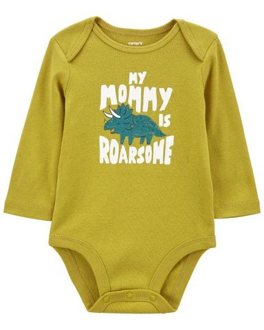  Bodysuit Liền Quần Cho Bé Màu Vàng Hình Khủng Long Carter's 0-24M 