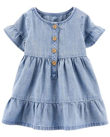  Đầm Jean Bé Gái Màu Xanh Nhạt Carter's 0-24M 