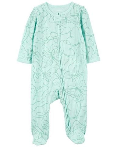  Bodysuit Liền Quần Dài Bé Gái Màu Xanh Bạc Hà Hình Bướm Carter's 0-24M 