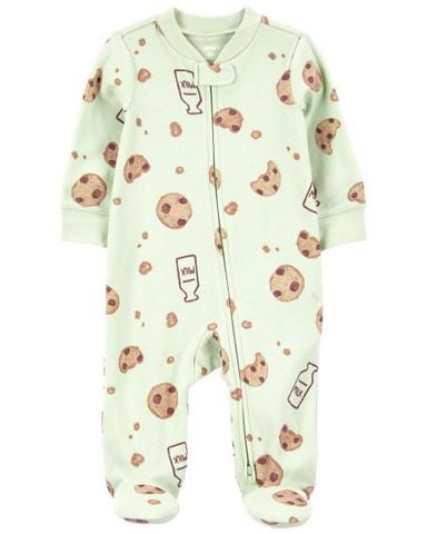  Bodysuit Liền Quần Dài Bé Gái Màu Xanh Lá Hình Bánh Quy Carter's 0-24M 