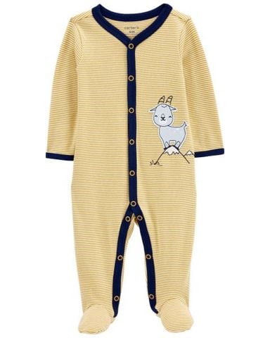  Bodysuit Liền Quần Dài Bé Trai Màu Vàng Kẻ Ngang Carter's 0-24M 