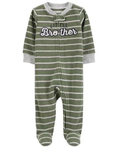  Bodysuit Liền Quần Dài Bé Trai Màu Xanh Rêu Kẻ Ngang Carter's 0-24M 