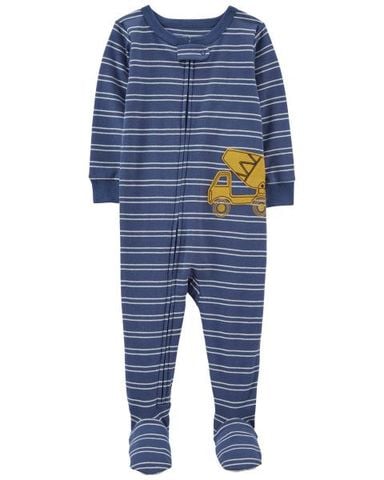  Bodysuit Liền Quần Bé Trai Màu Xanh Đậm Kẻ Ngang Carter's 0-24M 