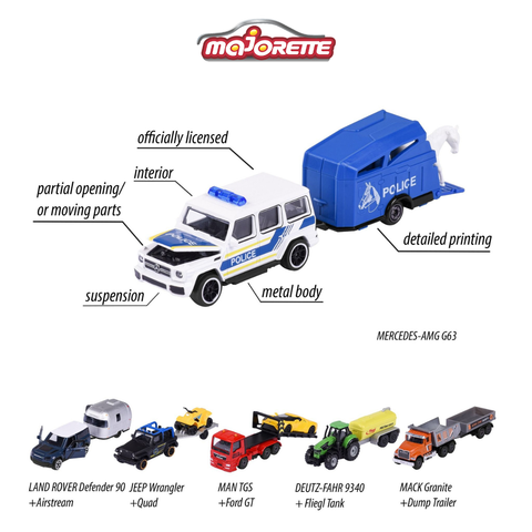  212053154 Xe mô hình Majorette trailer (Ngẫu nhiên) 