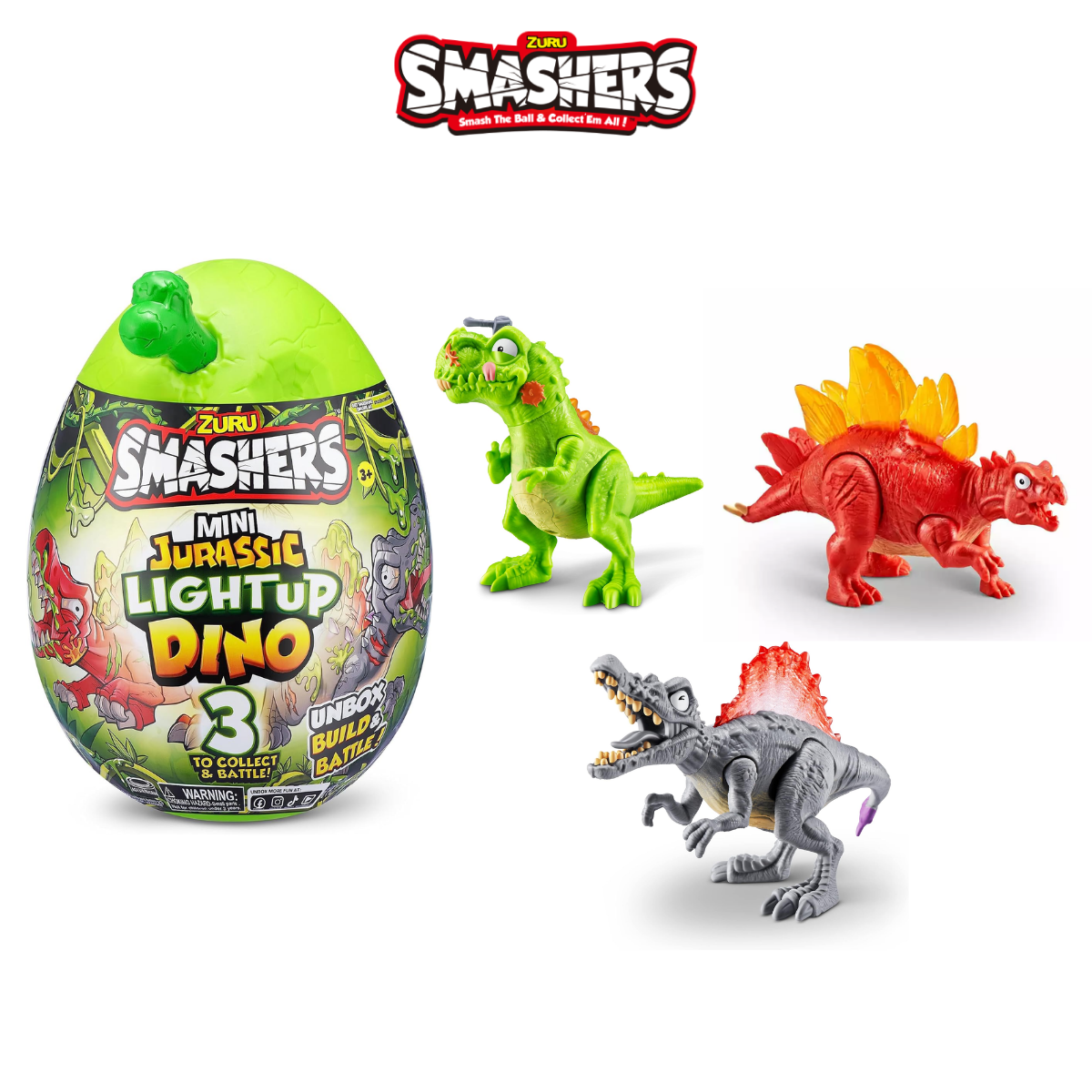 Đồ chơi trứng khủng long Jurassic phát sáng bí ẩn Smashers S1 - cỡ nhỏ