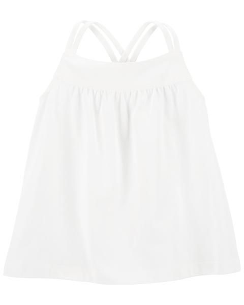 Áo 2 Dây Chéo Lưng Bé Gái Màu Trắng Carter's 2T-5T