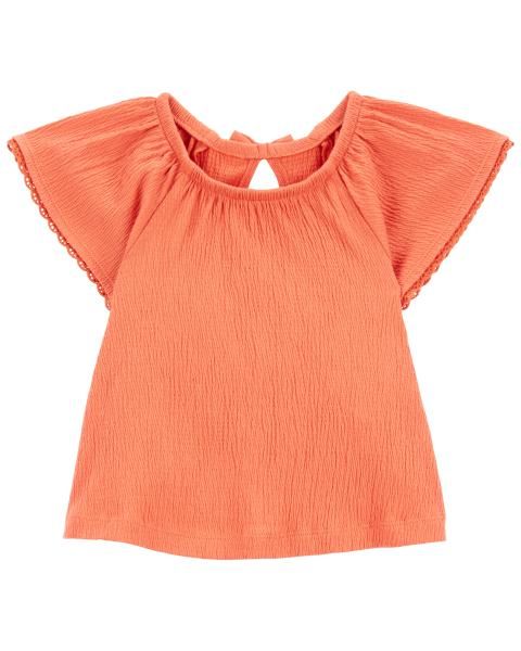 Áo Tay Ngắn Bé Gái Màu Cam Carter's 2T-5T
