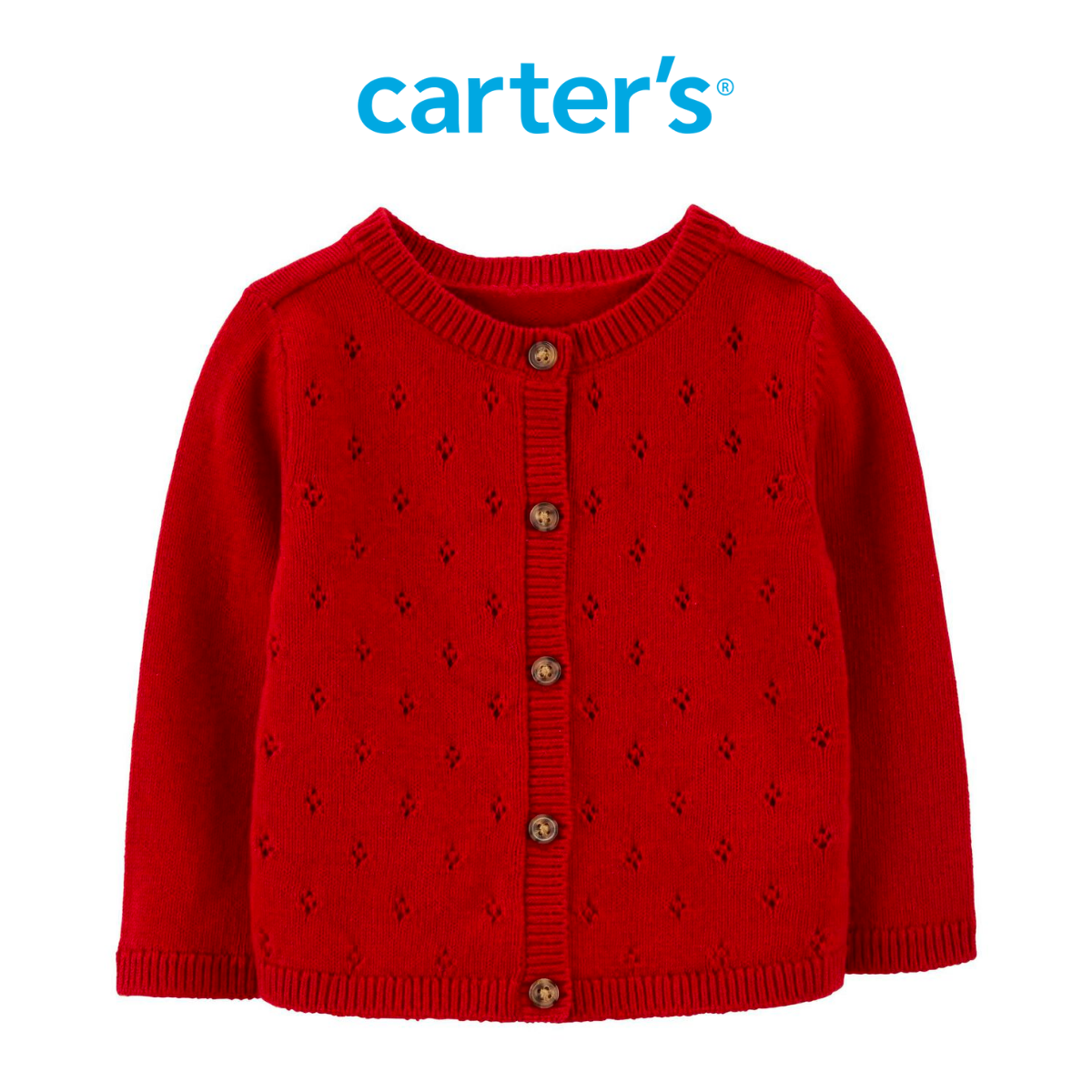Áo Khoác Len Bé Gái Màu Đỏ Carter's 0-24M