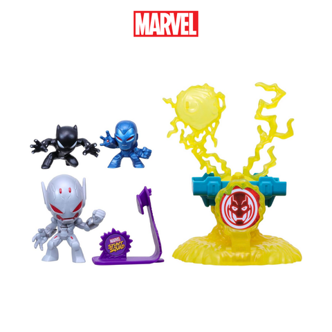  Đồ chơi mô hình siêu anh hùng Stunt Squad Black Panther, Iron Man vs Ultron Marvel 