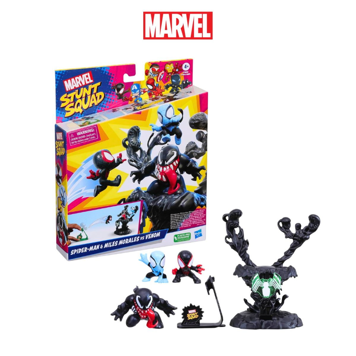 Đồ chơi mô hình siêu anh hùng Stunt Squad Spider-Man, Miles Morales vs Venom Marvel