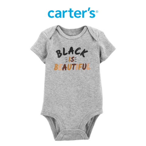  Bodysuit Liền Quần Cho Bé Màu Xám Chữ Black Carter's 0-24M 