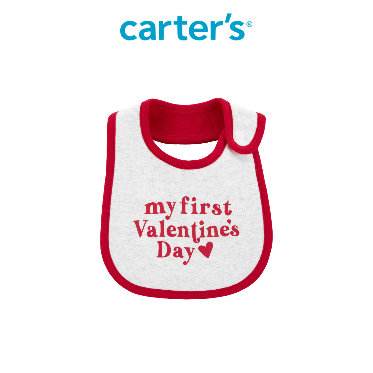 Yếm Ăn Dặm Cho Bé Màu Xám Và Đỏ Chữ My 1St Valentine'S Day Carter's 0-24M