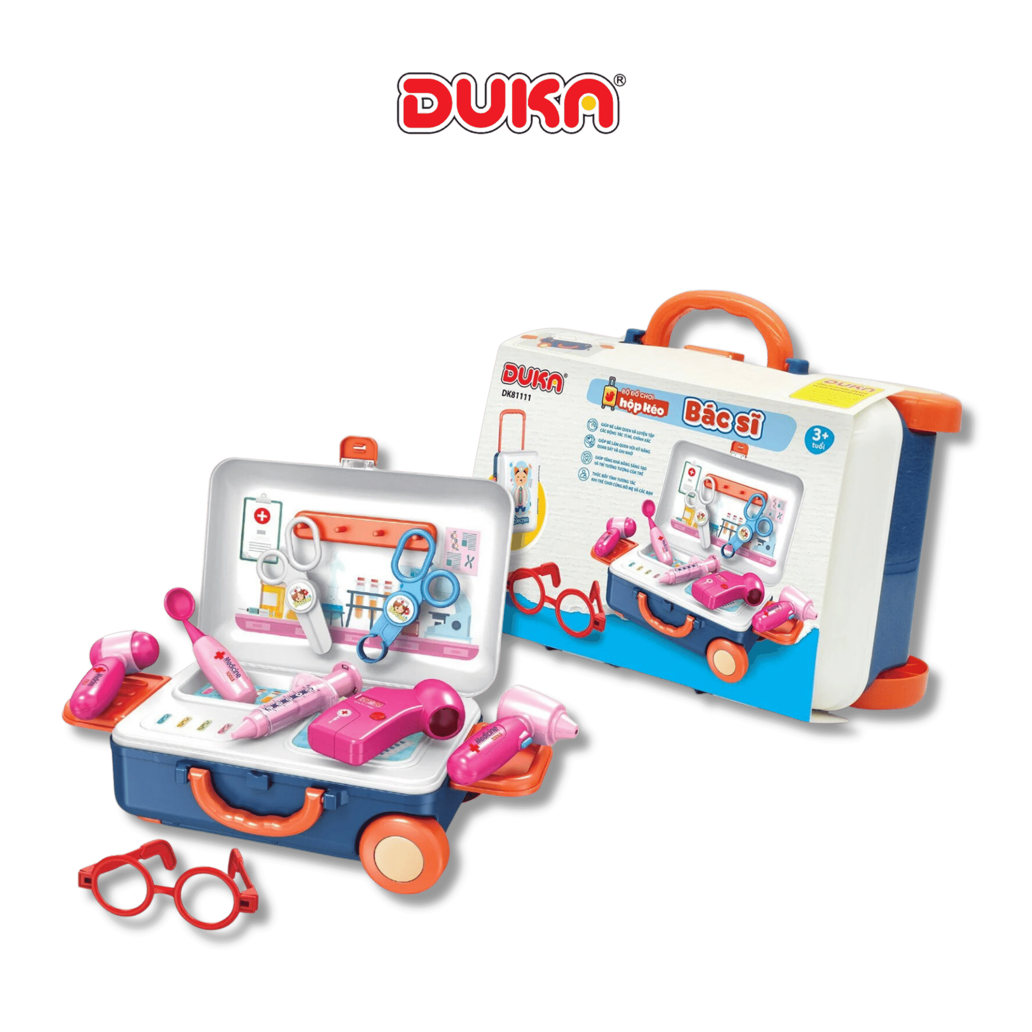 Bộ đồ chơi hộp kéo bác sĩ 11 chi tiết Duka