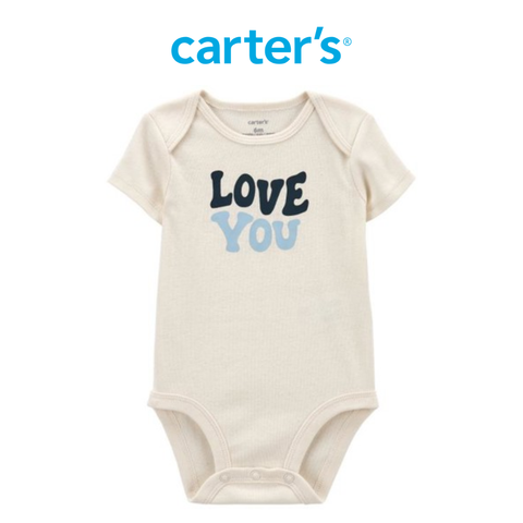  Bodysuit Liền Quần Cho Bé Màu Ngà Chữ Love You Carter's 0-24M 