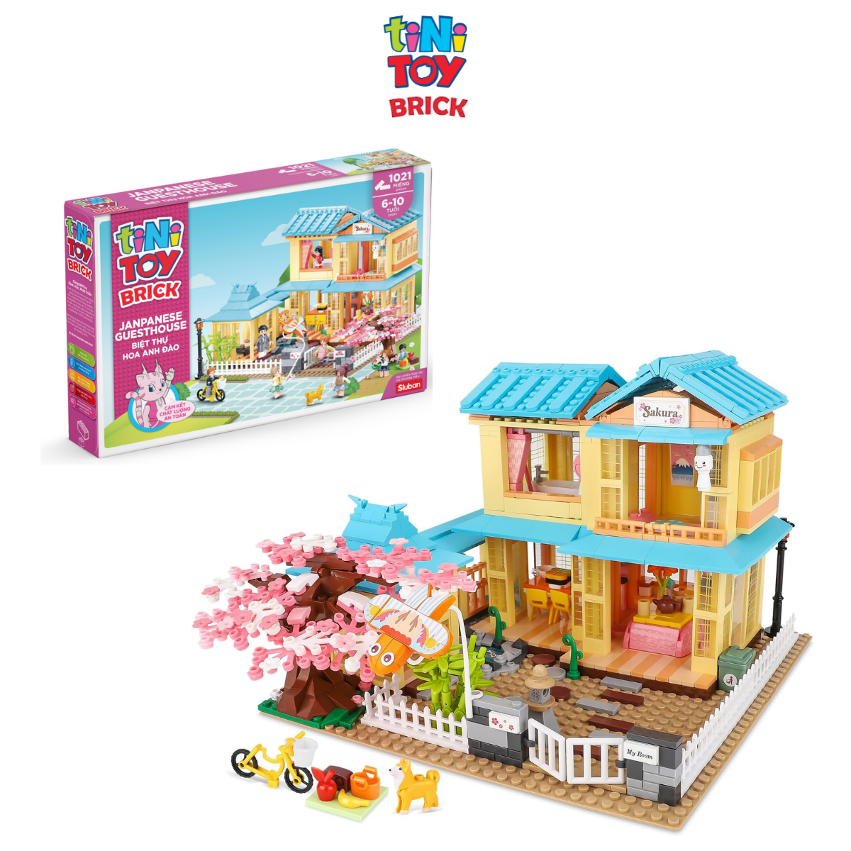 Đồ chơi lắp ráp biệt thự hoa anh đào TINITOY BRICK (1021 pcs)