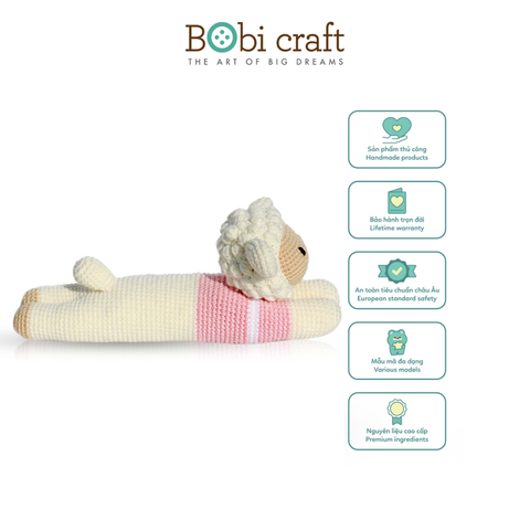  Thú bông len Bobicraft nàng Cừu Barbra lười 