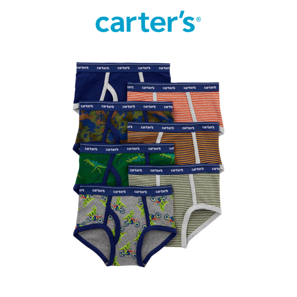 Set 7 Quần Lót Bé Trai Nhiều Màu Hình Khủng Long Carter's 2T-5T