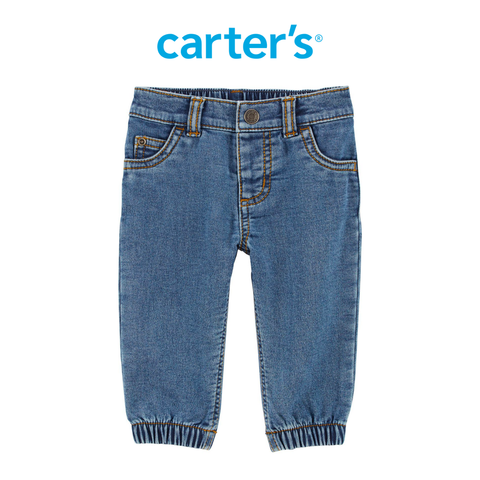  Quần Jean Dài Bo Ống Cho Bé Màu Xanh Dương Carter's 0-24M 