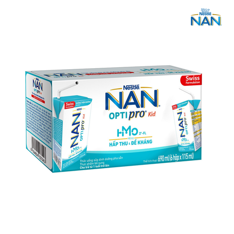  Sữa Nestle dinh dưỡng pha sẵn NAN Optipro Kid 115ml (lốc 6 hộp) 