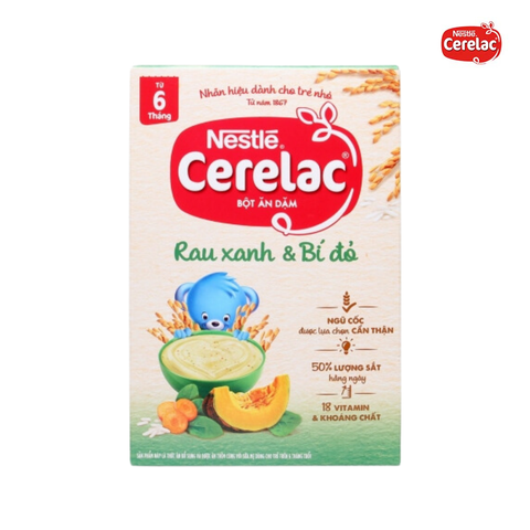  Bột ăn dặm Nestle Cerelac Rau xanh - Bí đỏ, 200g 