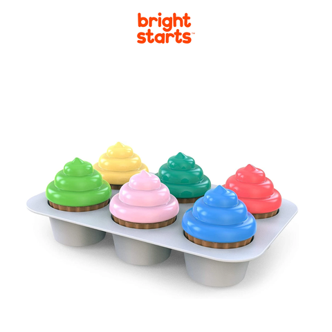  Đồ chơi xếp hình bánh cupcake nhiều màu Bright Starts 