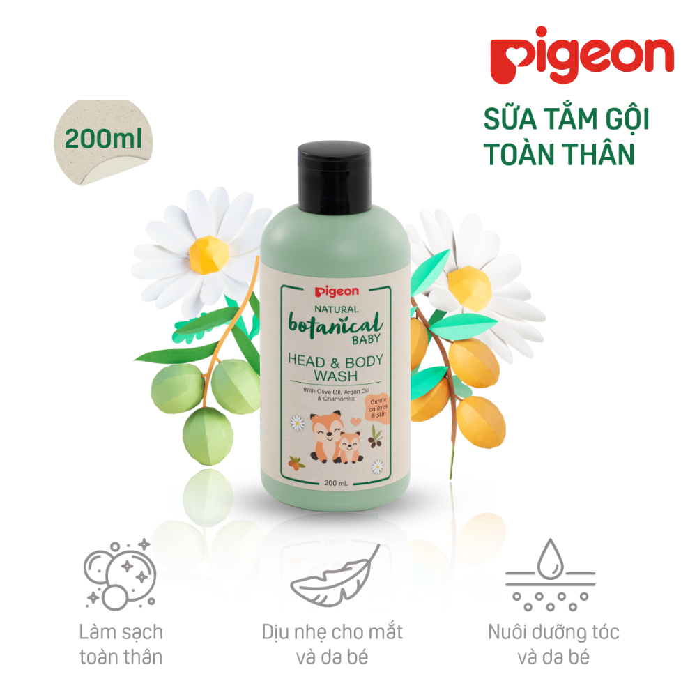 Sữa tắm gội toàn thân cho bé Natural Botanical 200ml