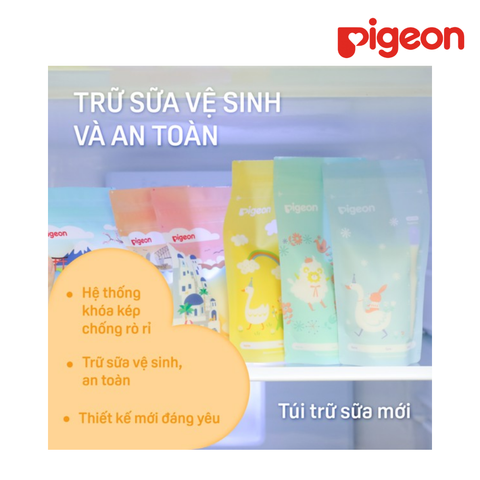  Túi trữ sữa Pigeon 180Ml họa tiết hoạt hình 