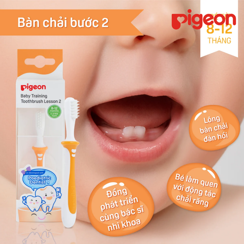  Bàn chải đánh răng (baby training toothbrush) bước 2 cam 