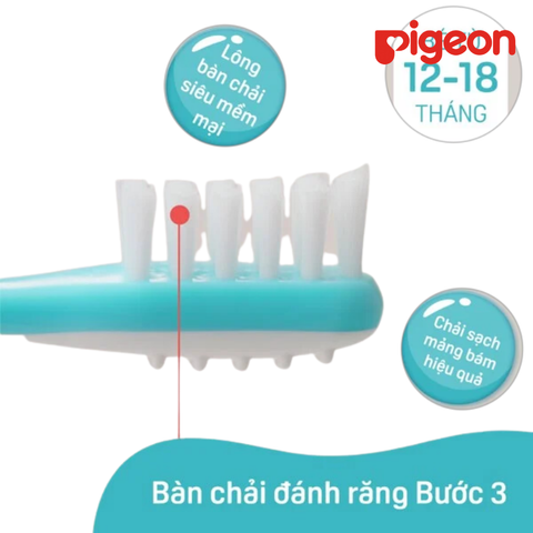  Bàn chải đánh răng (baby training toothbrush) bước 3 xanh lá 