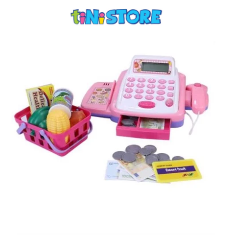  Bộ đồ chơi máy tính tiền màu hồng có đèn và âm thanh Duka 