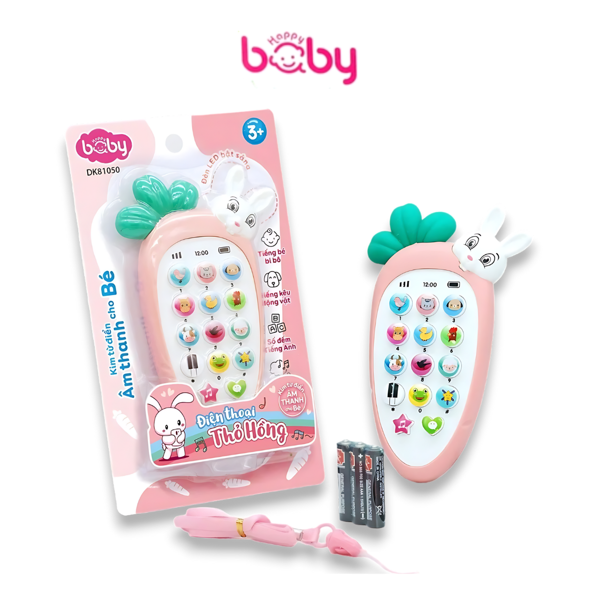 Đồ Chơi Điện Thoại Thỏ Hồng Happy Baby
