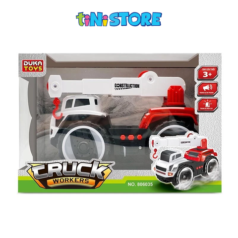  Đồ chơi xe cần cẩu công trình có nhạc, đèn Duka 