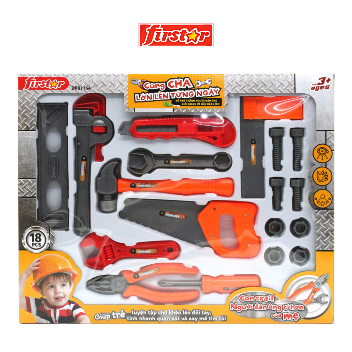 Bộ dụng cụ đồ chơi cho bé 18 chi tiết Firstar