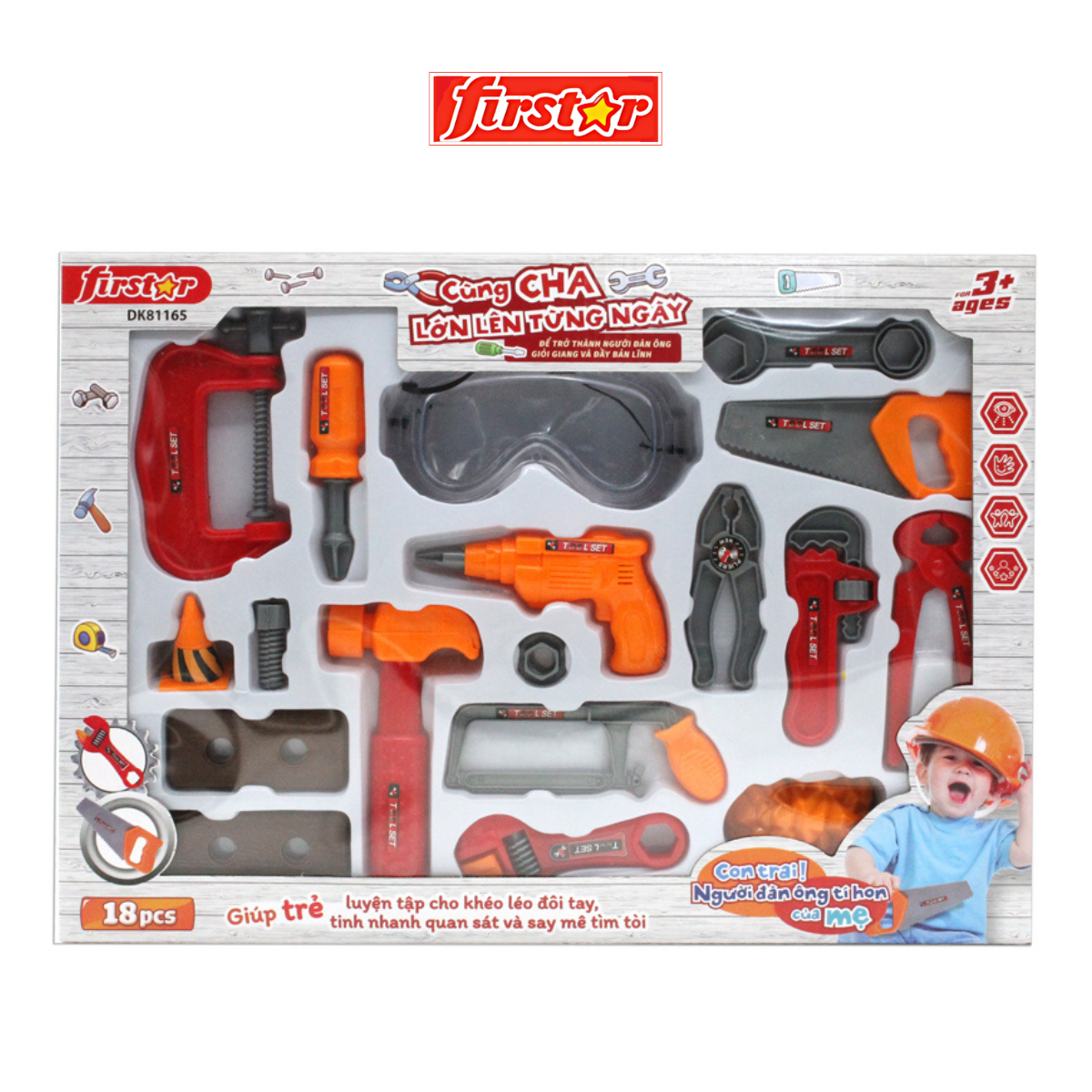 Bộ dụng cụ đồ chơi cho bé 18 chi tiết Firstar