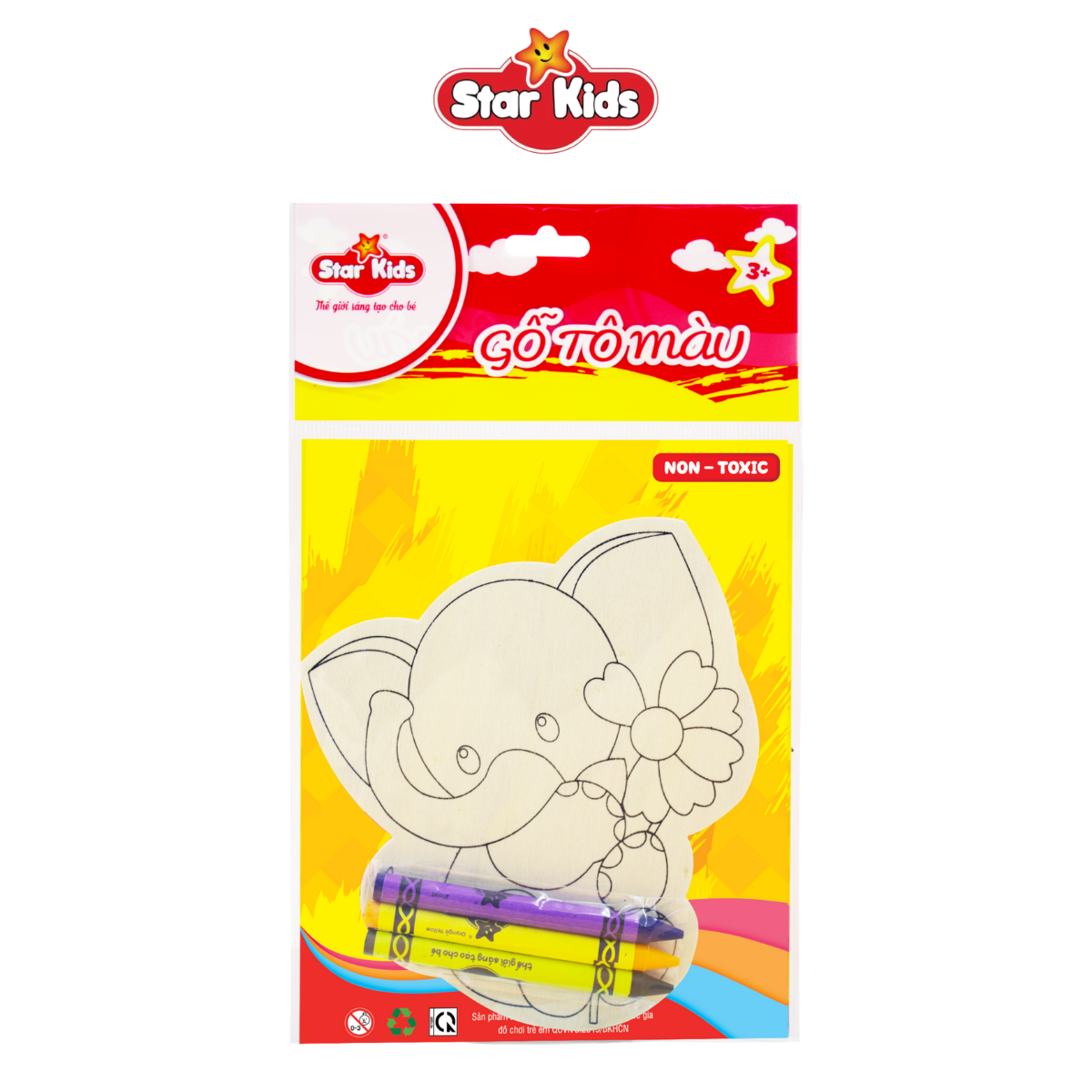 Gỗ tô màu con voi Star Kids